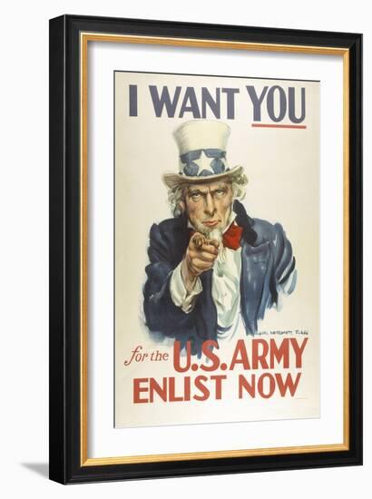 Military and War Posters: I Want YOU for the U.S. Army. James Montgomery Flagg-null-Framed Art Print