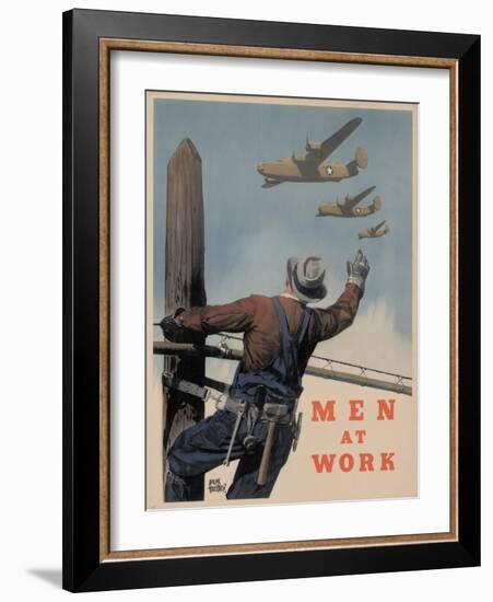 Military and War Posters: Men at Work. Adolph Treidler-null-Framed Art Print