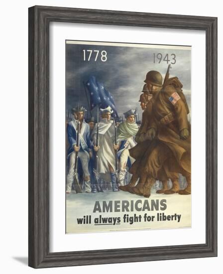 Military and War Posters: Office of War Information, Division of Public Inquiries, 1943-null-Framed Premium Giclee Print