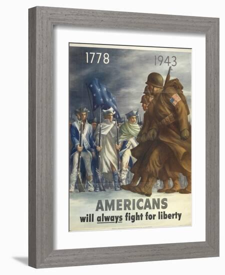 Military and War Posters: Office of War Information, Division of Public Inquiries, 1943-null-Framed Premium Giclee Print