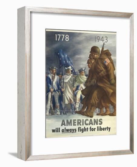 Military and War Posters: Office of War Information, Division of Public Inquiries, 1943-null-Framed Premium Giclee Print