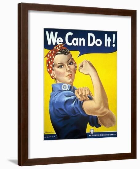 Military and War Posters: We Can Do It! J Howard Miller, 1942-null-Framed Art Print
