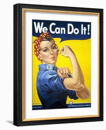 Military and War Posters: We Can Do It! J Howard Miller, 1942-null-Framed Art Print