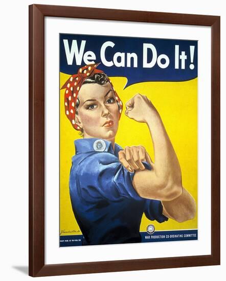 Military and War Posters: We Can Do It! J Howard Miller, 1942-null-Framed Art Print