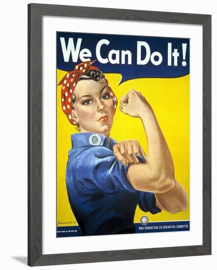 Military and War Posters: We Can Do It! J Howard Miller, 1942-null-Framed Art Print