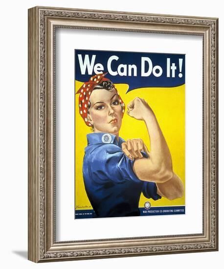 Military and War Posters: We Can Do It! J Howard Miller, 1942-null-Framed Art Print