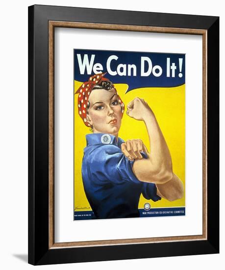 Military and War Posters: We Can Do It! J Howard Miller, 1942-null-Framed Art Print