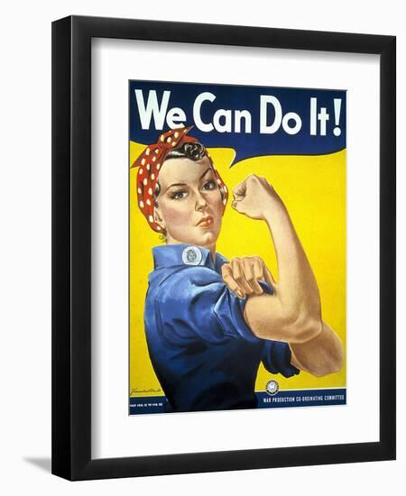 Military and War Posters: We Can Do It! J Howard Miller, 1942-null-Framed Art Print