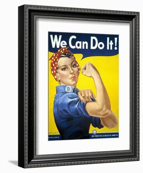 Military and War Posters: We Can Do It! J Howard Miller, 1942-null-Framed Art Print