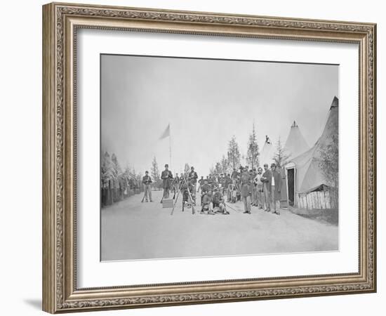 Military Camp with Soliders in Street During the American Civil War-Stocktrek Images-Framed Photographic Print