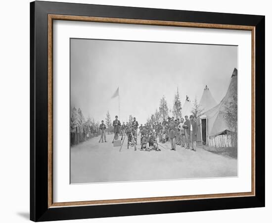 Military Camp with Soliders in Street During the American Civil War-Stocktrek Images-Framed Photographic Print