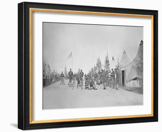 Military Camp with Soliders in Street During the American Civil War-Stocktrek Images-Framed Photographic Print