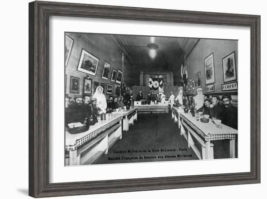 Military Canteen, Gare St Lazare, Paris, World War I, 1914-1918-null-Framed Giclee Print