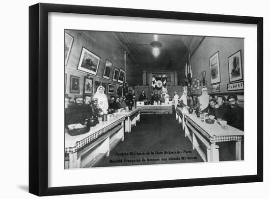 Military Canteen, Gare St Lazare, Paris, World War I, 1914-1918-null-Framed Giclee Print