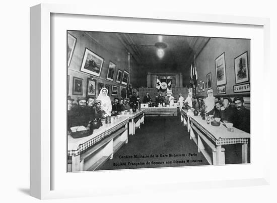 Military Canteen, Gare St Lazare, Paris, World War I, 1914-1918-null-Framed Giclee Print