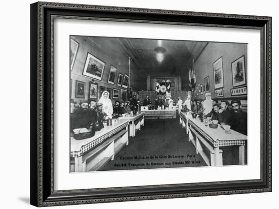 Military Canteen, Gare St Lazare, Paris, World War I, 1914-1918-null-Framed Giclee Print