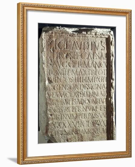 Military Cippus with Inscriptions, from Via Claudia Nova-null-Framed Giclee Print