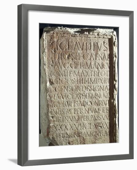Military Cippus with Inscriptions, from Via Claudia Nova-null-Framed Giclee Print