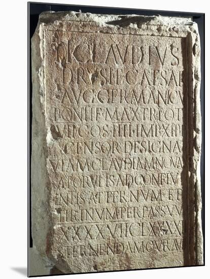 Military Cippus with Inscriptions, from Via Claudia Nova-null-Mounted Giclee Print