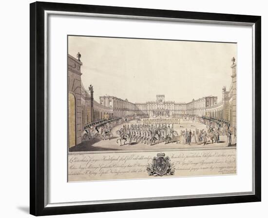 Military Exercises in the Court of Esterhazy Castle in Fertod-null-Framed Giclee Print