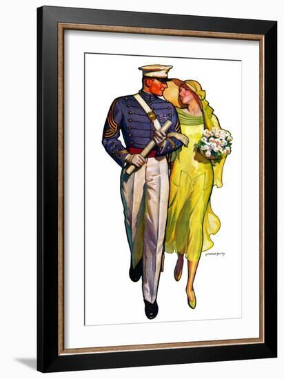 "Military Grad and Girl,"June 7, 1930-McClelland Barclay-Framed Giclee Print