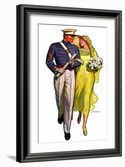 "Military Grad and Girl,"June 7, 1930-McClelland Barclay-Framed Giclee Print