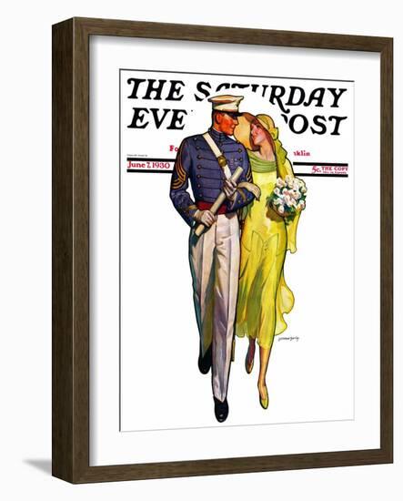 "Military Grad and Girl," Saturday Evening Post Cover, June 7, 1930-McClelland Barclay-Framed Giclee Print