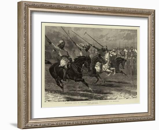 Military Life in India, Native Cavalry Tent-Pegging in Sections-John Charlton-Framed Giclee Print