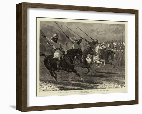 Military Life in India, Native Cavalry Tent-Pegging in Sections-John Charlton-Framed Giclee Print