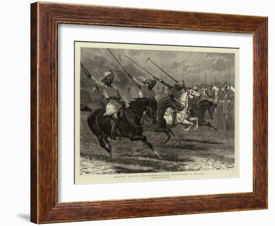 Military Life in India, Native Cavalry Tent-Pegging in Sections-John Charlton-Framed Giclee Print