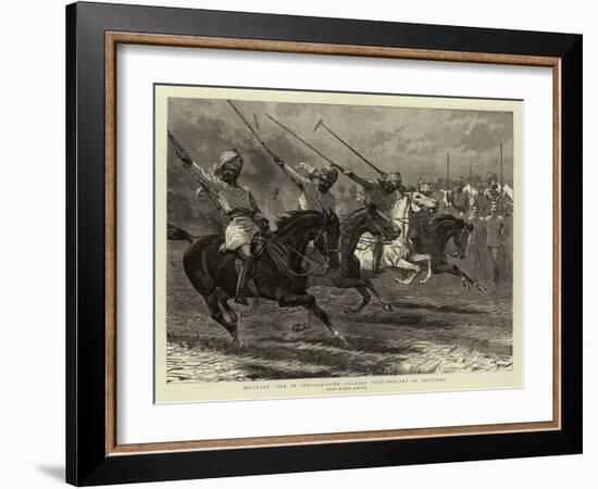 Military Life in India, Native Cavalry Tent-Pegging in Sections-John Charlton-Framed Giclee Print