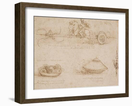 Military Machines and a Study for a Spearhead-Leonardo da Vinci-Framed Art Print