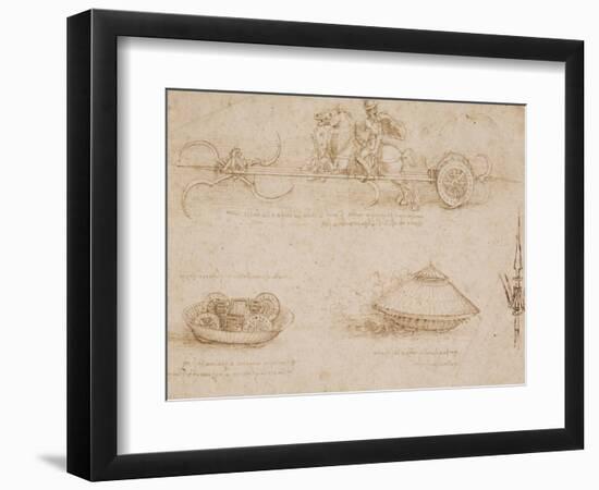 Military Machines and a Study for a Spearhead-Leonardo da Vinci-Framed Art Print