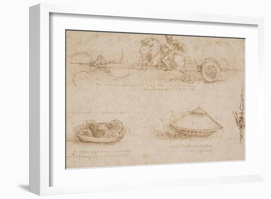 Military Machines and a Study for a Spearhead-Leonardo da Vinci-Framed Art Print