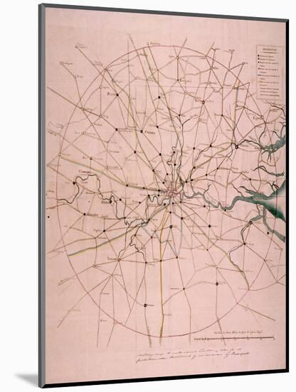 Military Map of a Thirty Six Mile Area around London, C1804-null-Mounted Giclee Print