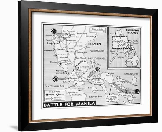 Military Map of Manila-null-Framed Giclee Print