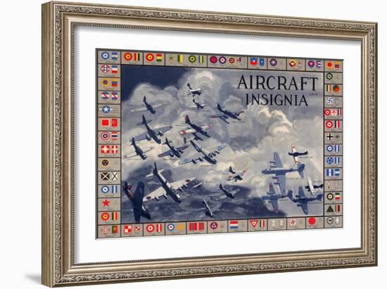 Military Planes of the World Aircraft Insignia WWII War Propaganda Print Plastic Sign-null-Framed Art Print