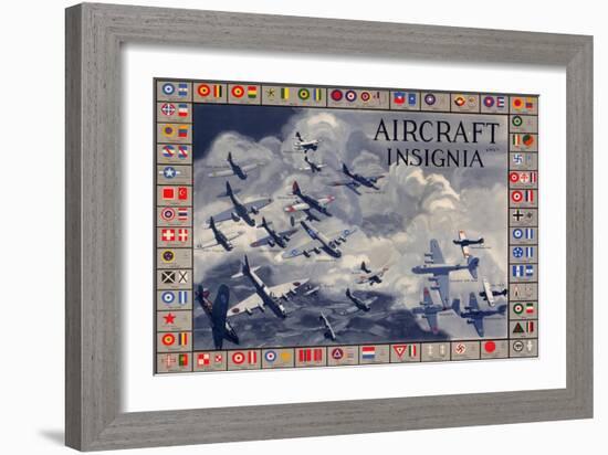 Military Planes of the World Aircraft Insignia WWII War Propaganda Print Plastic Sign-null-Framed Art Print