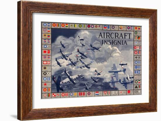 Military Planes of the World Aircraft Insignia WWII War Propaganda Print Plastic Sign-null-Framed Art Print