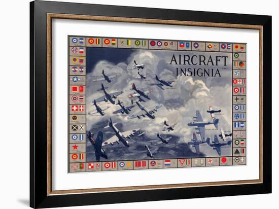 Military Planes of the World Aircraft Insignia WWII War Propaganda Print Plastic Sign-null-Framed Art Print