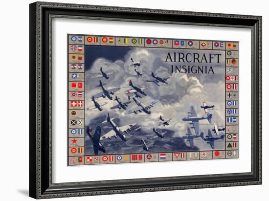 Military Planes of the World Aircraft Insignia WWII War Propaganda Print Plastic Sign-null-Framed Art Print