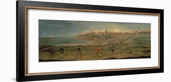 Military Players, with a View of St. Andrews from the Old Course-18th Century School-Framed Premium Giclee Print