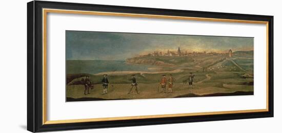 Military Players, with a View of St. Andrews from the Old Course-18th Century School-Framed Premium Giclee Print