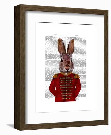 Military Rabbit in Red-Fab Funky-Framed Art Print