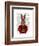 Military Rabbit in Red-Fab Funky-Framed Art Print