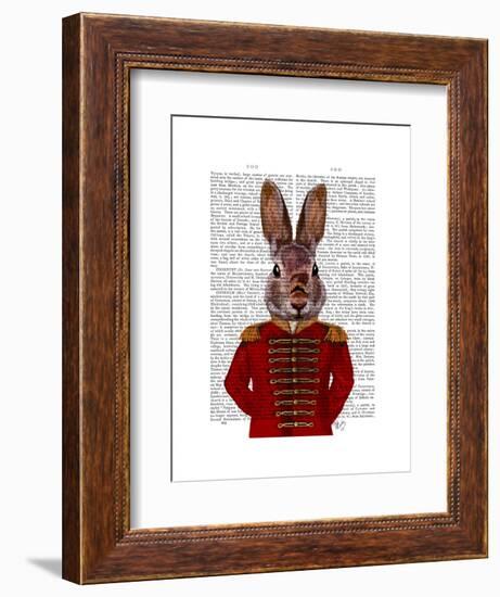 Military Rabbit in Red-Fab Funky-Framed Art Print