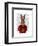 Military Rabbit in Red-Fab Funky-Framed Art Print