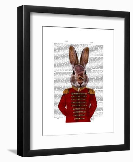 Military Rabbit in Red-Fab Funky-Framed Art Print