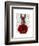 Military Rabbit in Red-Fab Funky-Framed Art Print