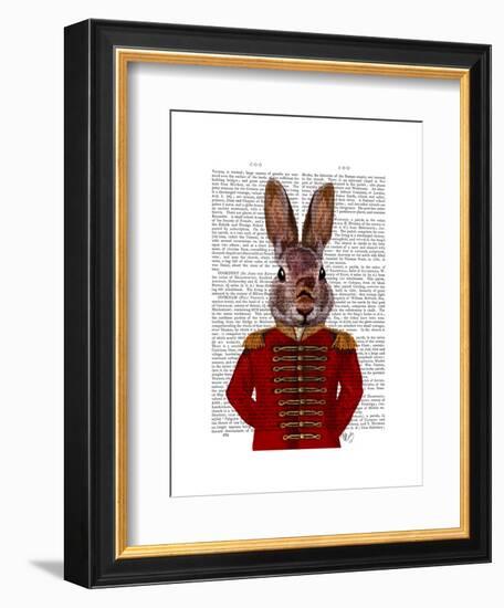 Military Rabbit in Red-Fab Funky-Framed Art Print